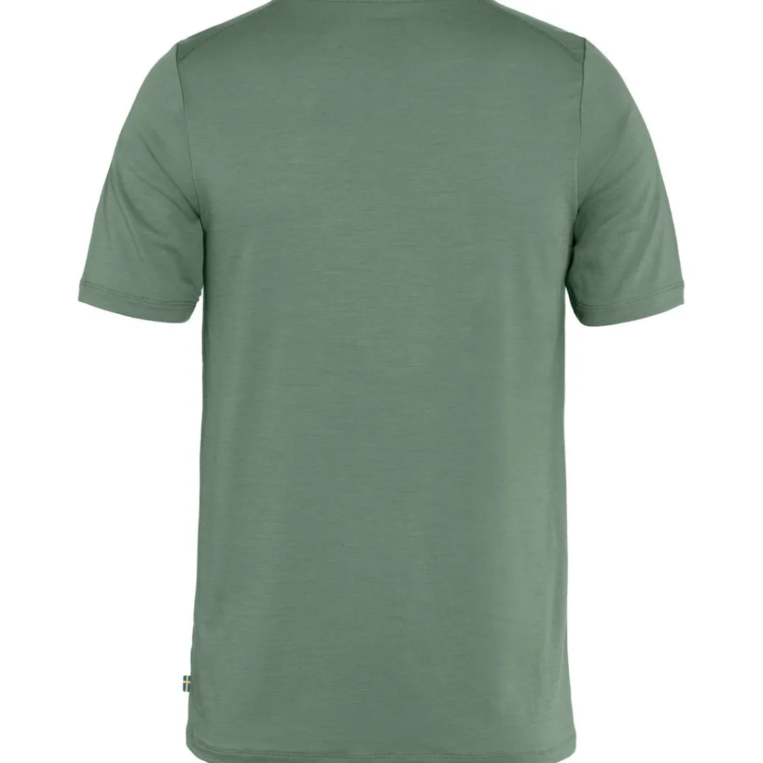Fjällräven Men's Abisko Wool Logo Short Sleeve Patina Green