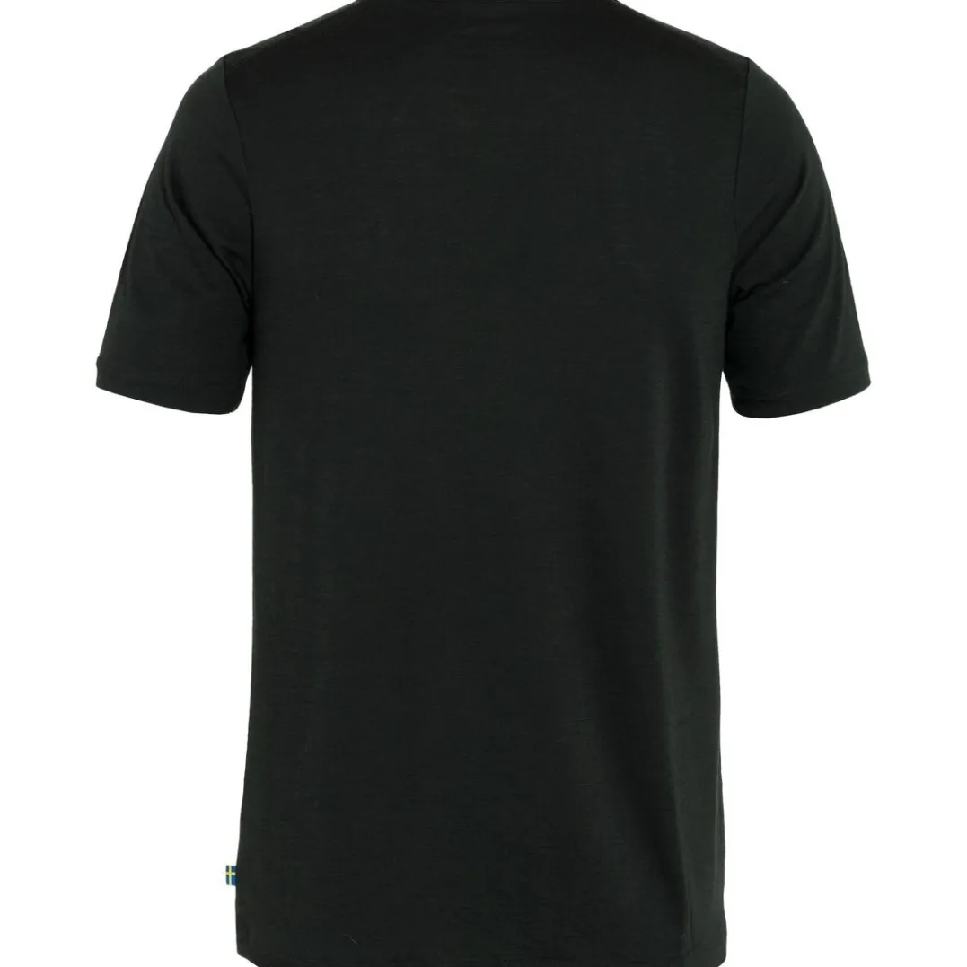 Fjällräven Men's Abisko Wool Logo Short Sleeve Black