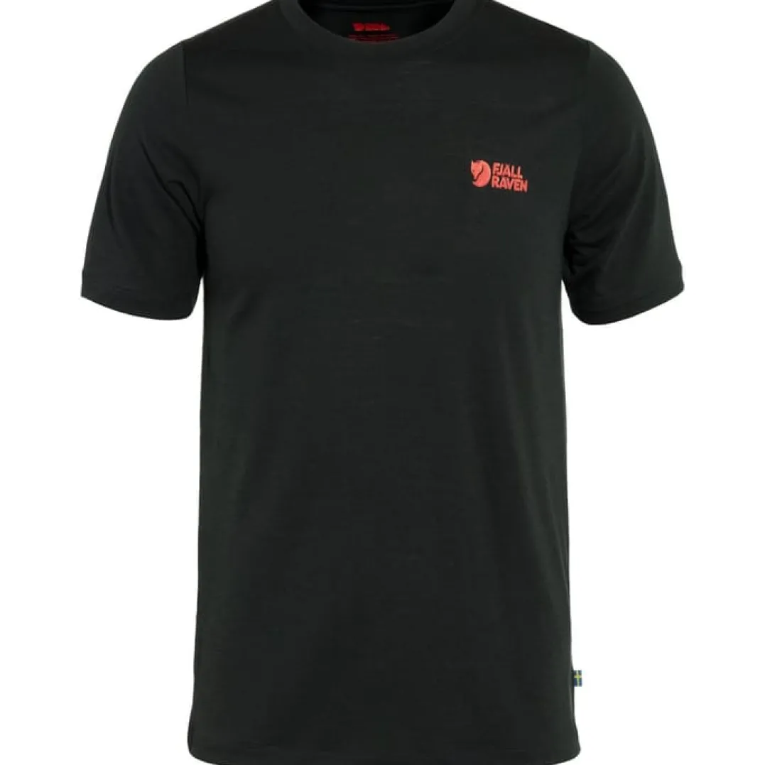 Fjällräven Men's Abisko Wool Logo Short Sleeve Black