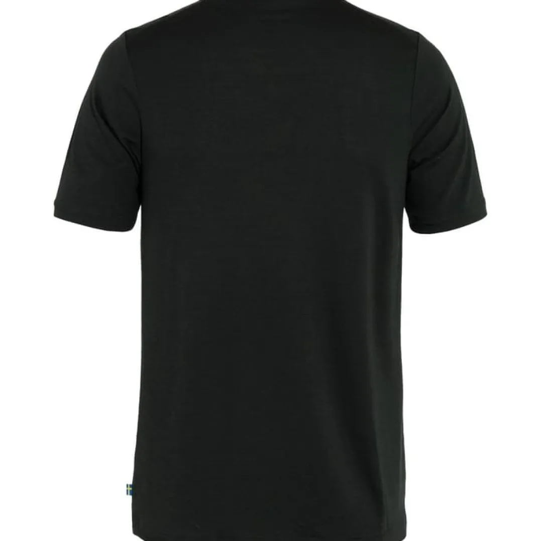 Fjällräven Men's Abisko Wool Logo Short Sleeve Black