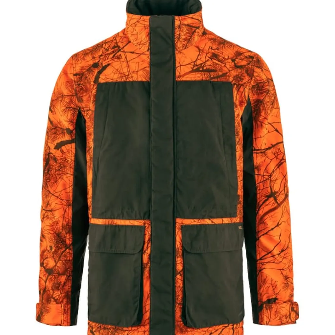 Fjällräven Men's Brenner Pro Padded Jacket Orange Multi Camo-Deep Forest