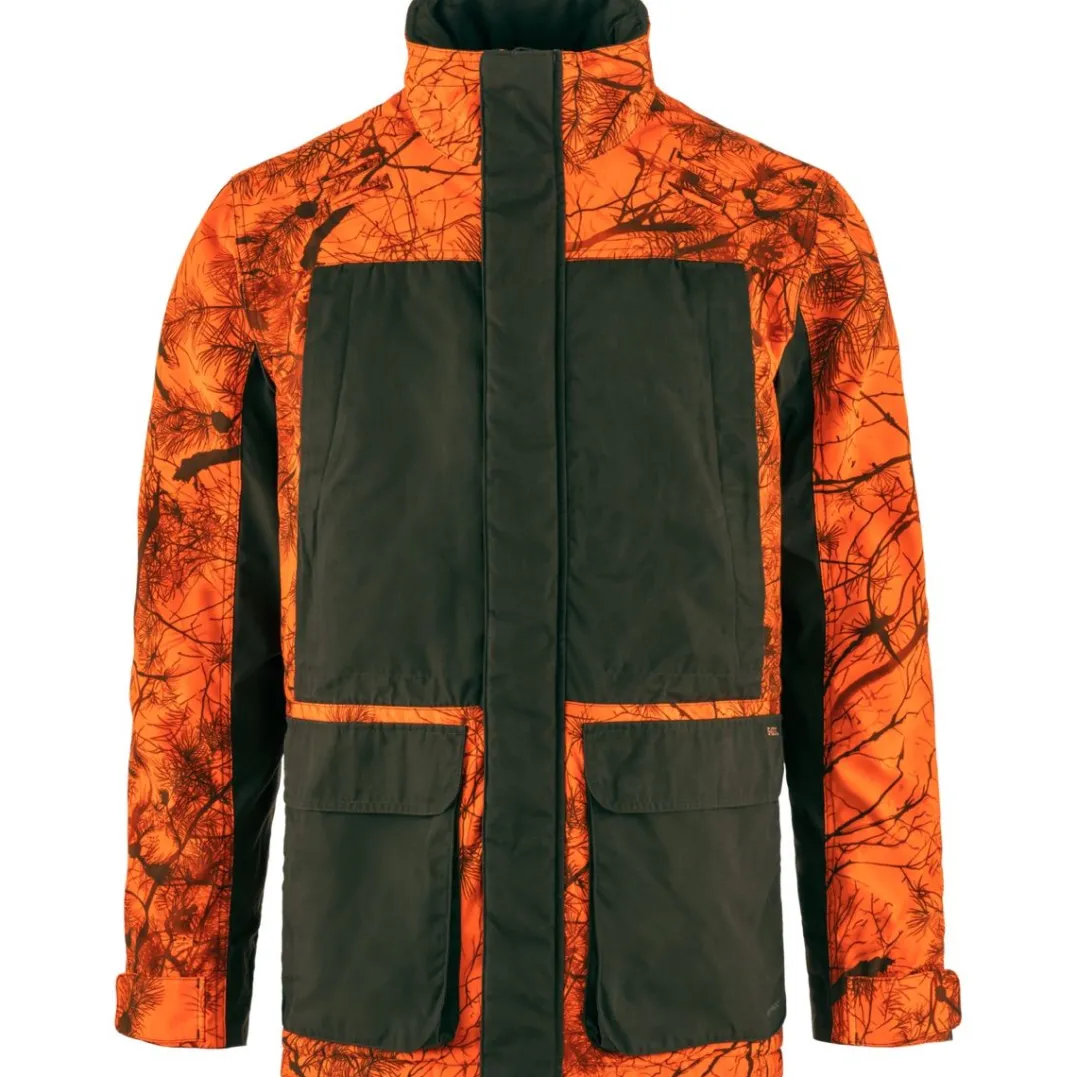 Fjällräven Men's Brenner Pro Padded Jacket Orange Multi Camo-Deep Forest