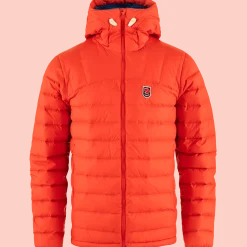 Fjällräven Men's Expedition Pack Down Hoodie Flame Orange-Un Blue