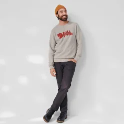 Fjällräven Men's Fjällräven Logo Sweater Grey-Melange