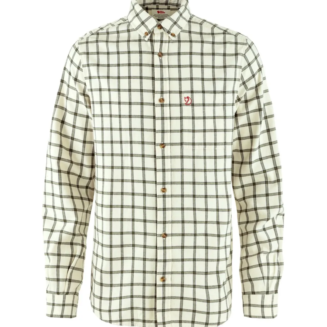 Fjällräven Men's Övik Flannel Shirt Chalk White-laurel Green