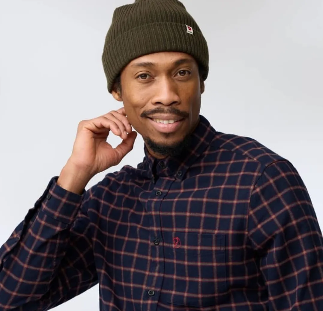 Fjällräven Men's Övik Flannel Shirt Dark Navy-Chalk White