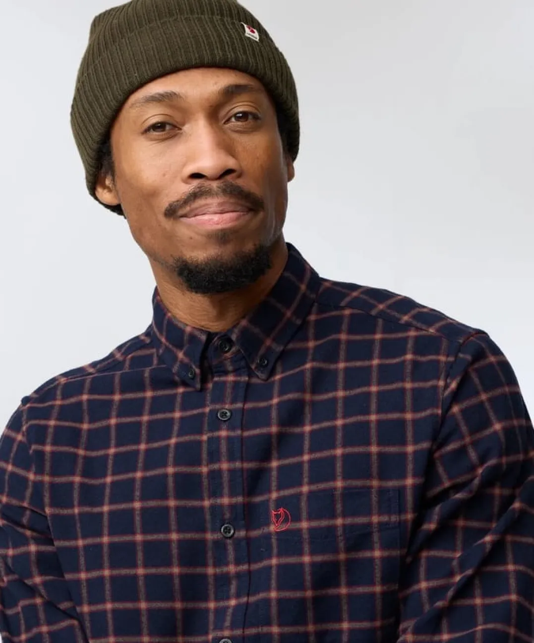 Fjällräven Men's Övik Flannel Shirt Dark Navy-Chalk White