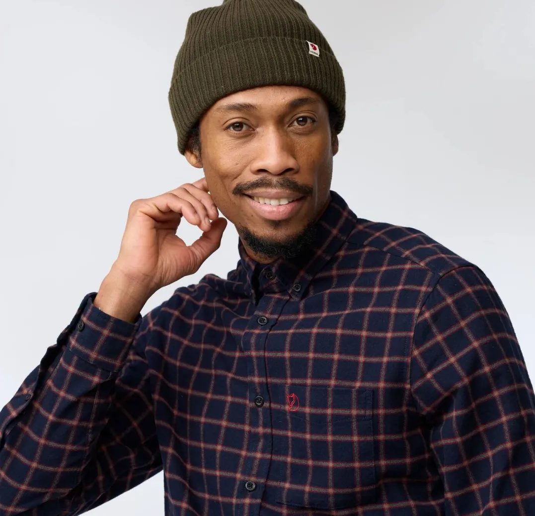 Fjällräven Men's Övik Flannel Shirt Dark Navy-Chalk White