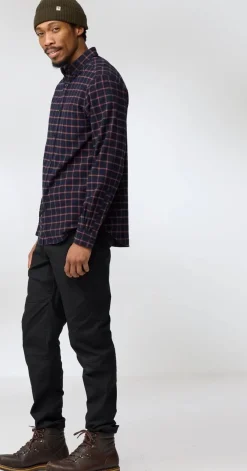 Fjällräven Men's Övik Flannel Shirt Dark Navy-Chalk White