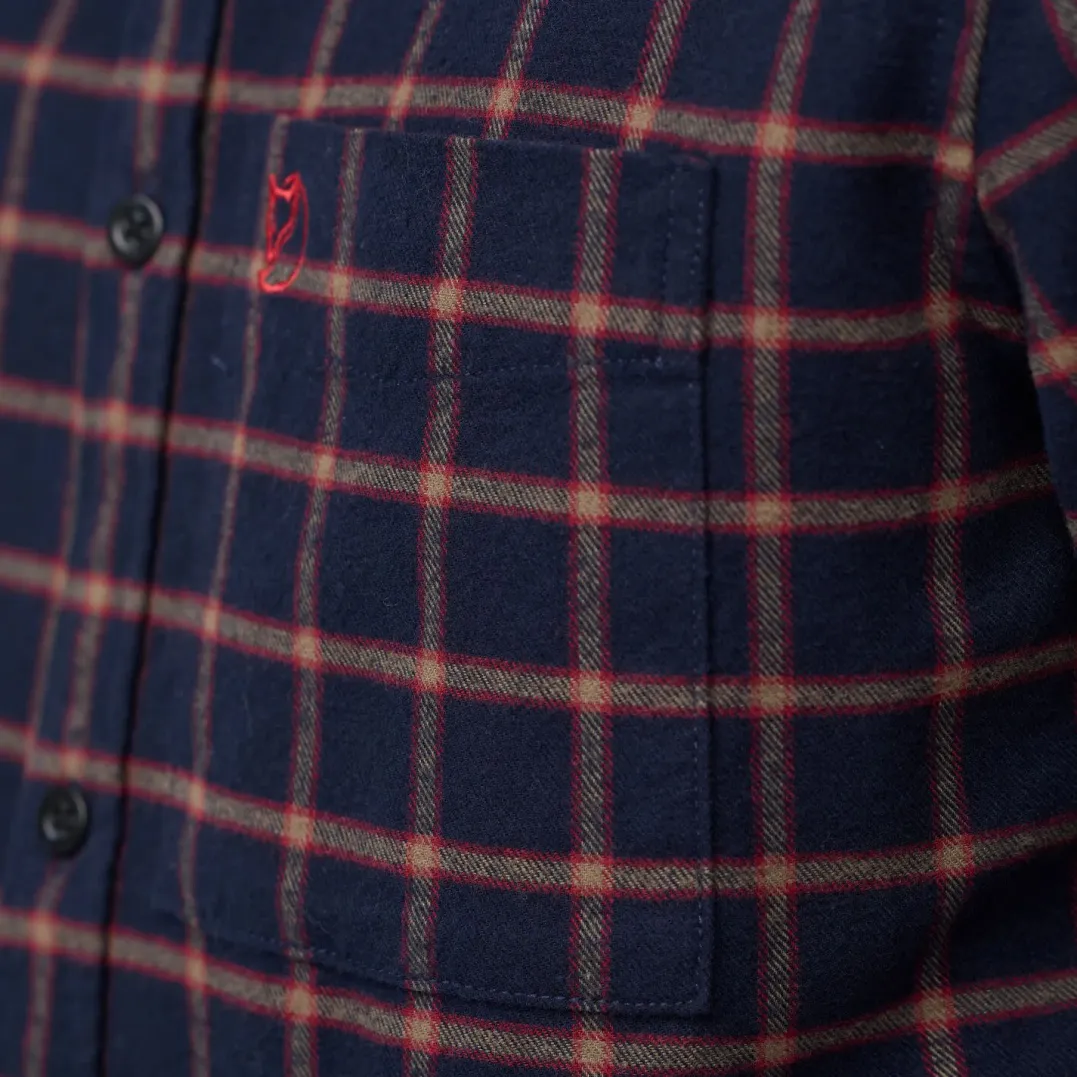 Fjällräven Men's Övik Flannel Shirt Dark Navy-Chalk White