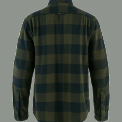 Fjällräven Men's Övik Heavy Flannel Shirt Deep Forest-Dark Navy