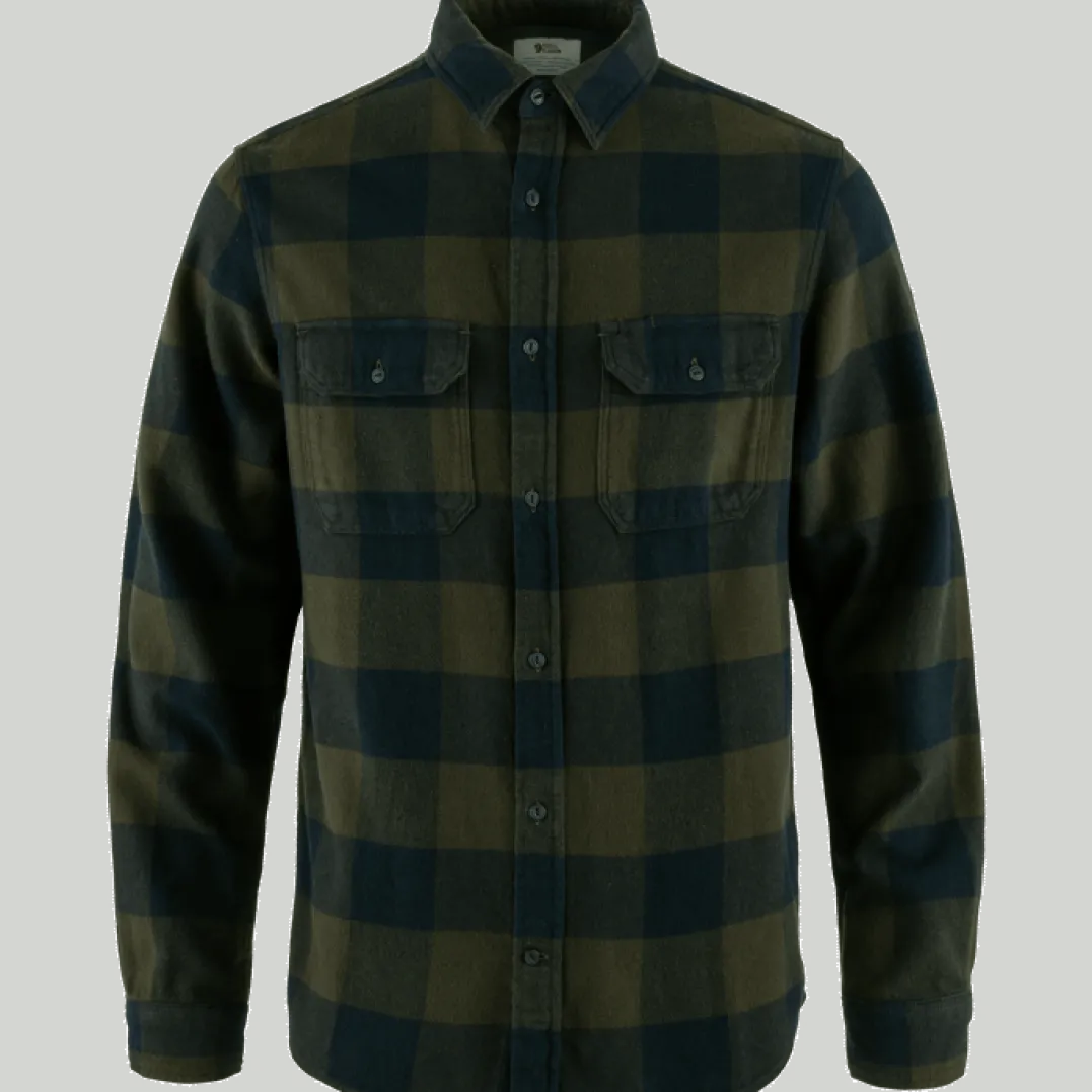 Fjällräven Men's Övik Heavy Flannel Shirt Deep Forest-Dark Navy