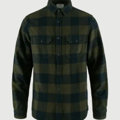 Fjällräven Men's Övik Heavy Flannel Shirt Deep Forest-Dark Navy