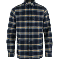Fjällräven Men's Övik Heavy Flannel Shirt Dark Navy-Buckwheat Brown