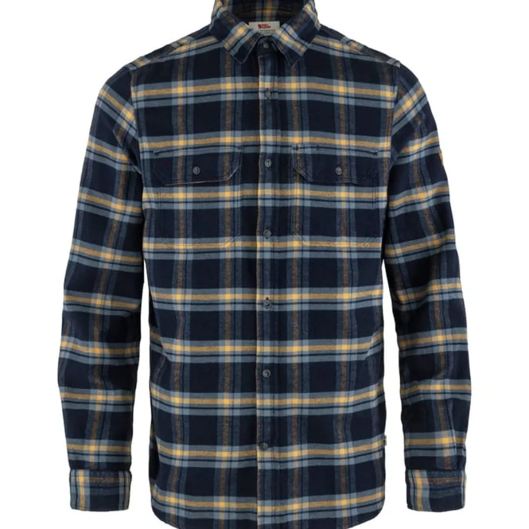 Fjällräven Men's Övik Heavy Flannel Shirt Dark Navy-Buckwheat Brown