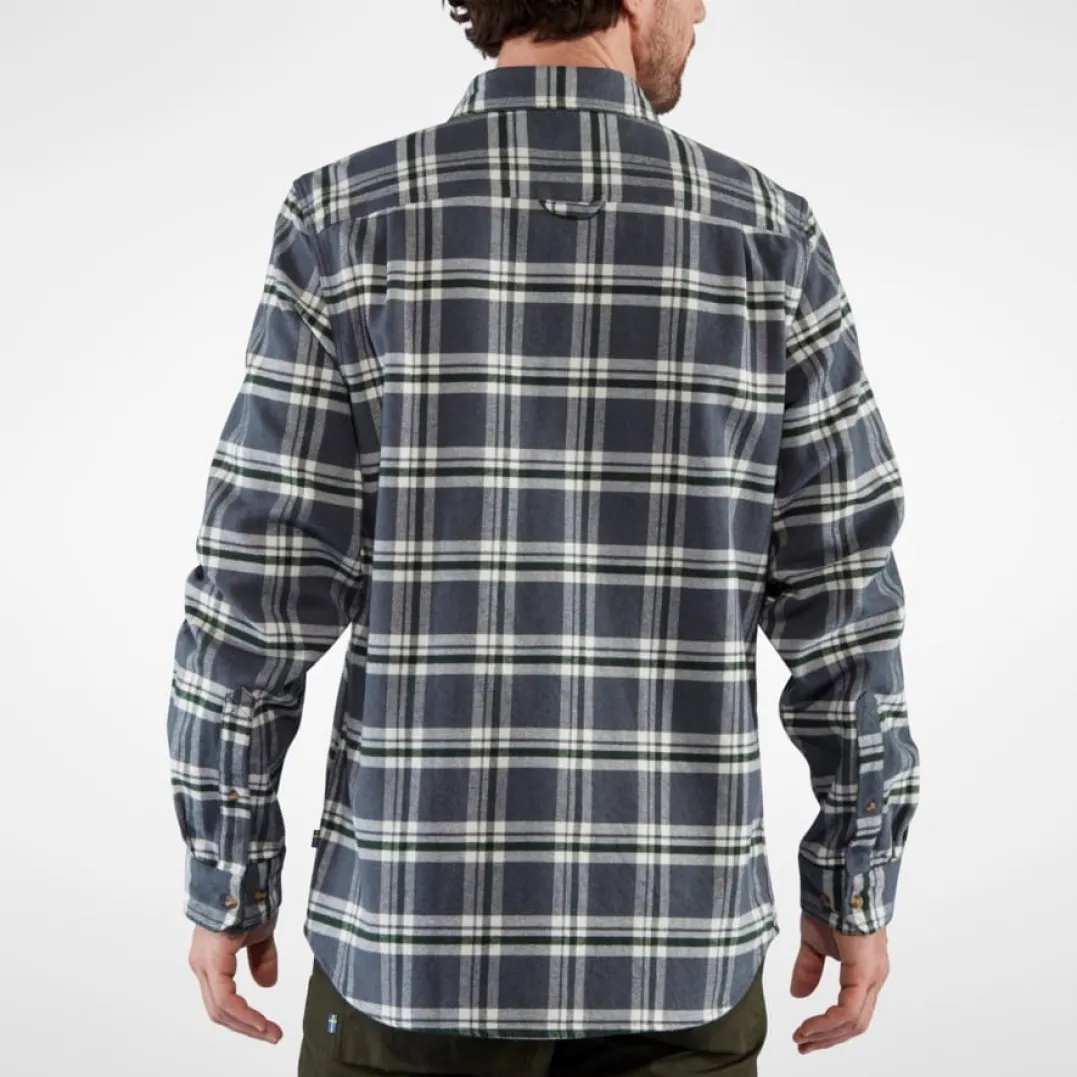 Fjällräven Men's Övik Heavy Flannel Shirt Dark Navy-Buckwheat Brown