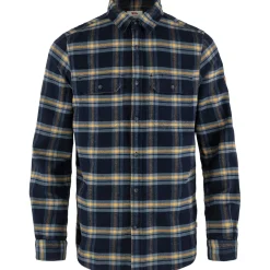 Fjällräven Men's Övik Heavy Flannel Shirt Dark Navy-Buckwheat Brown