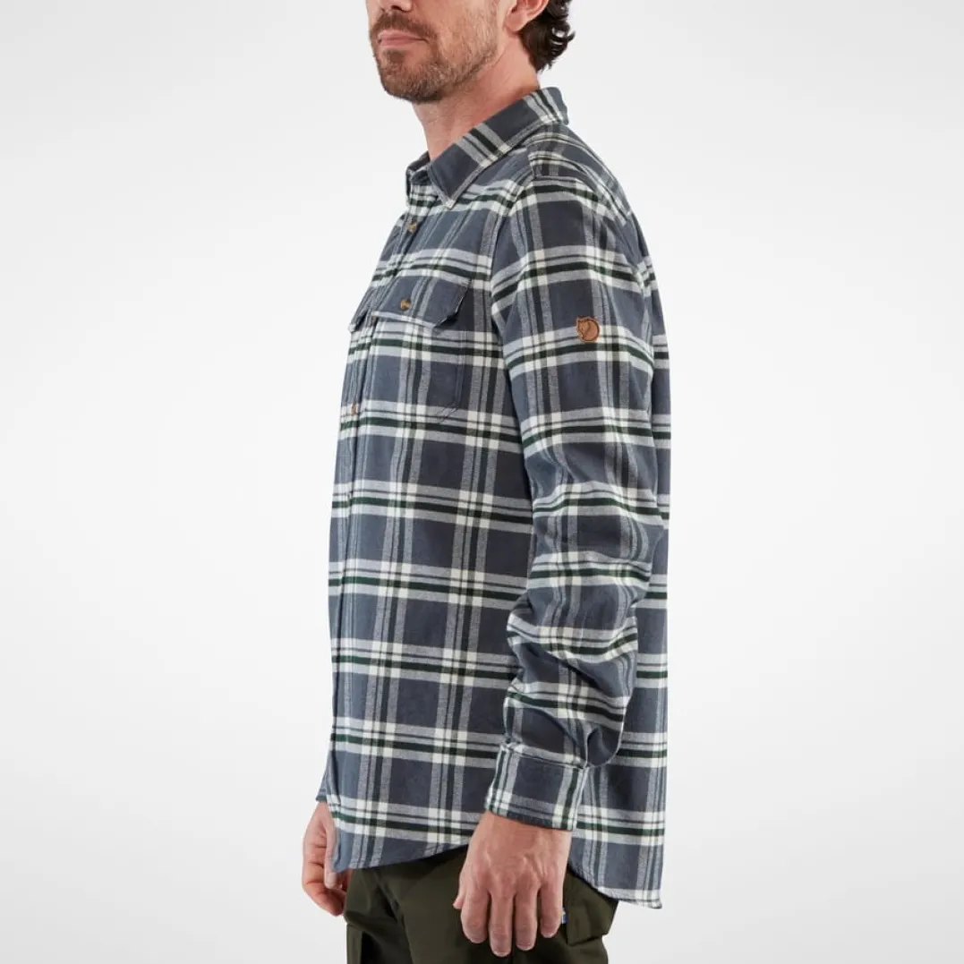 Fjällräven Men's Övik Heavy Flannel Shirt Dark Navy-Buckwheat Brown
