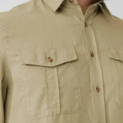 Fjällräven Men's Övik Travel Long Sleeved Shirt Sand Stone