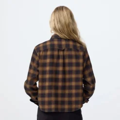 Fjällräven Övik Boxy Flannel Shirt W Black-wood Brown