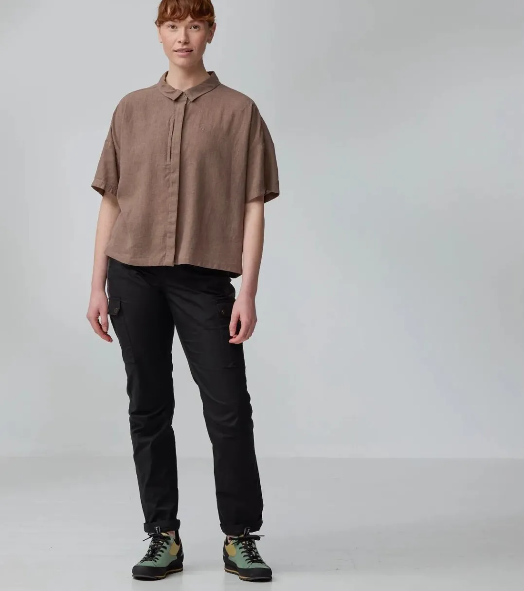 Fjällräven Övik Hemp Camp Shirt Ss W Mountain Blue