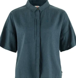 Fjällräven Övik Hemp Camp Shirt Ss W Mountain Blue