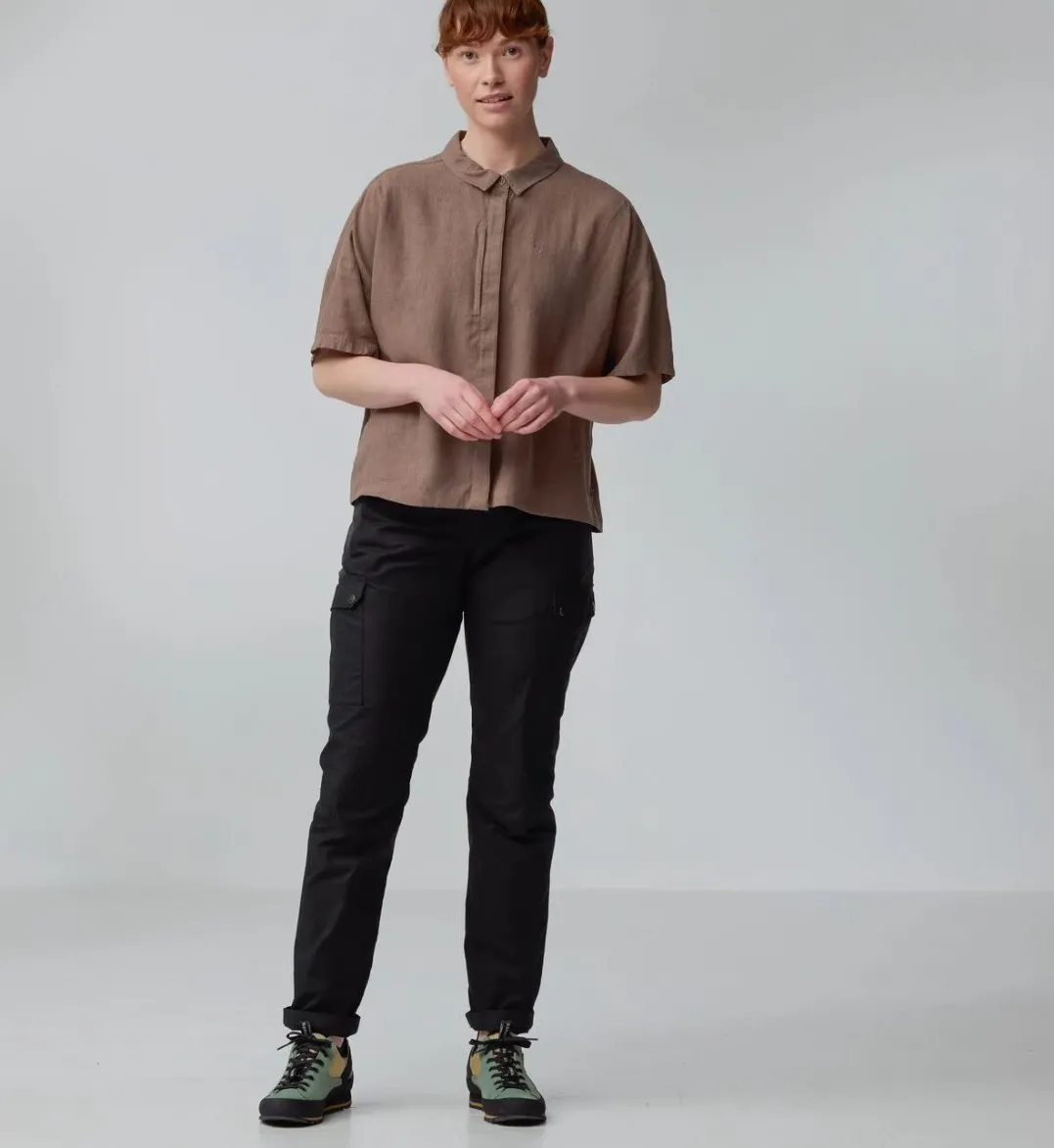 Fjällräven Övik Hemp Camp Shirt Ss W Mountain Blue