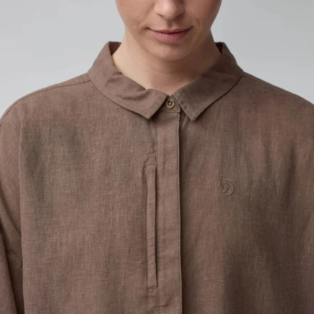 Fjällräven Övik Hemp Camp Shirt Ss W Mountain Blue