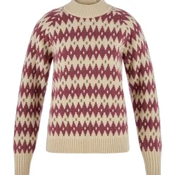 Fjällräven Övik Jacquard Knit W Light Beige-mesa Purple