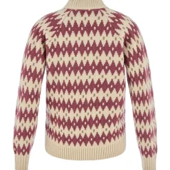 Fjällräven Övik Jacquard Knit W Light Beige-mesa Purple