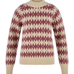 Fjällräven Övik Jacquard Knit W Light Beige-mesa Purple
