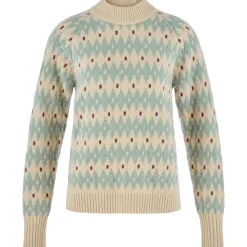 Fjällräven Övik Jacquard Knit W Light Beige-misty Green