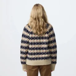 Fjällräven Övik Jacquard Knit W Light Beige-misty Green