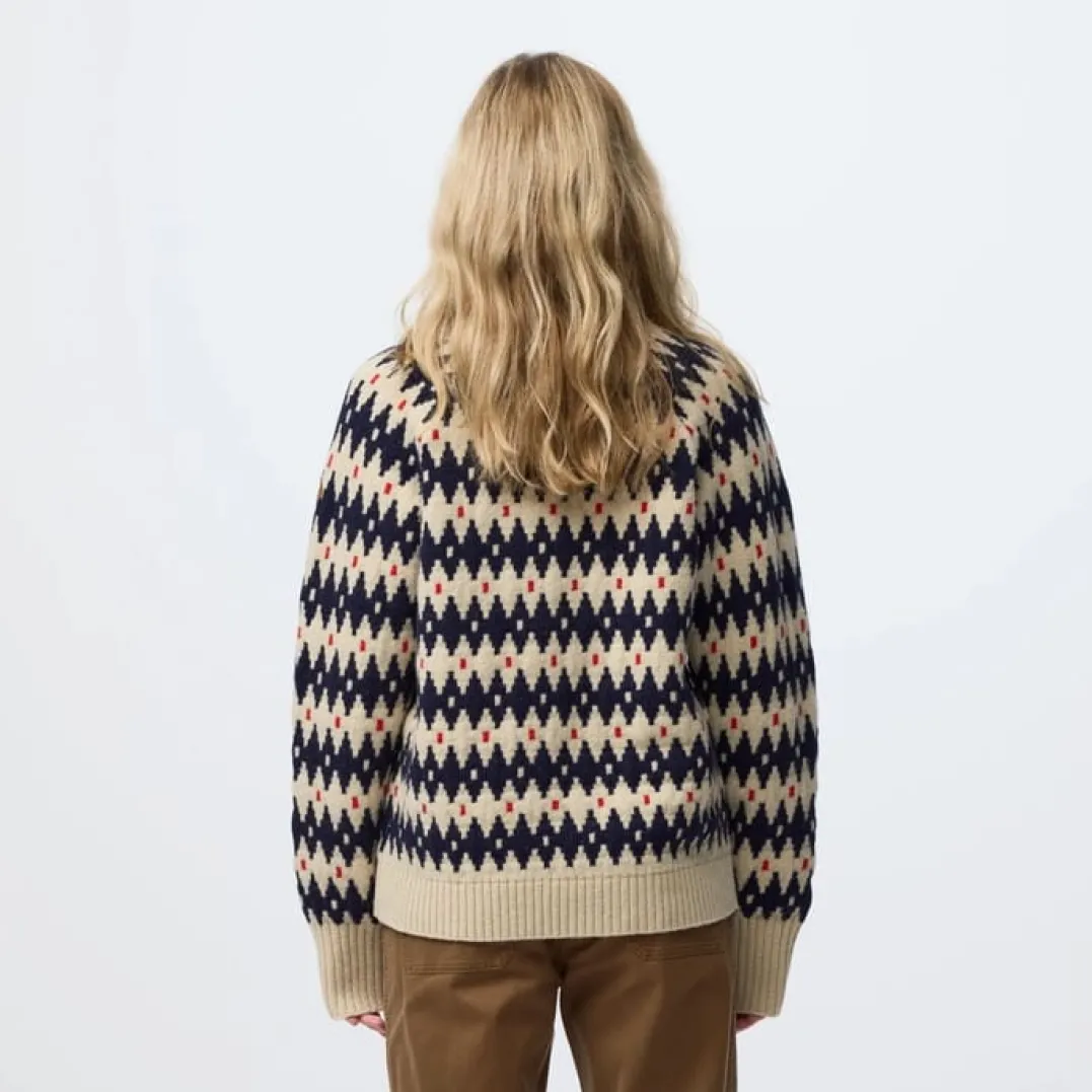 Fjällräven Övik Jacquard Knit W Light Beige-misty Green
