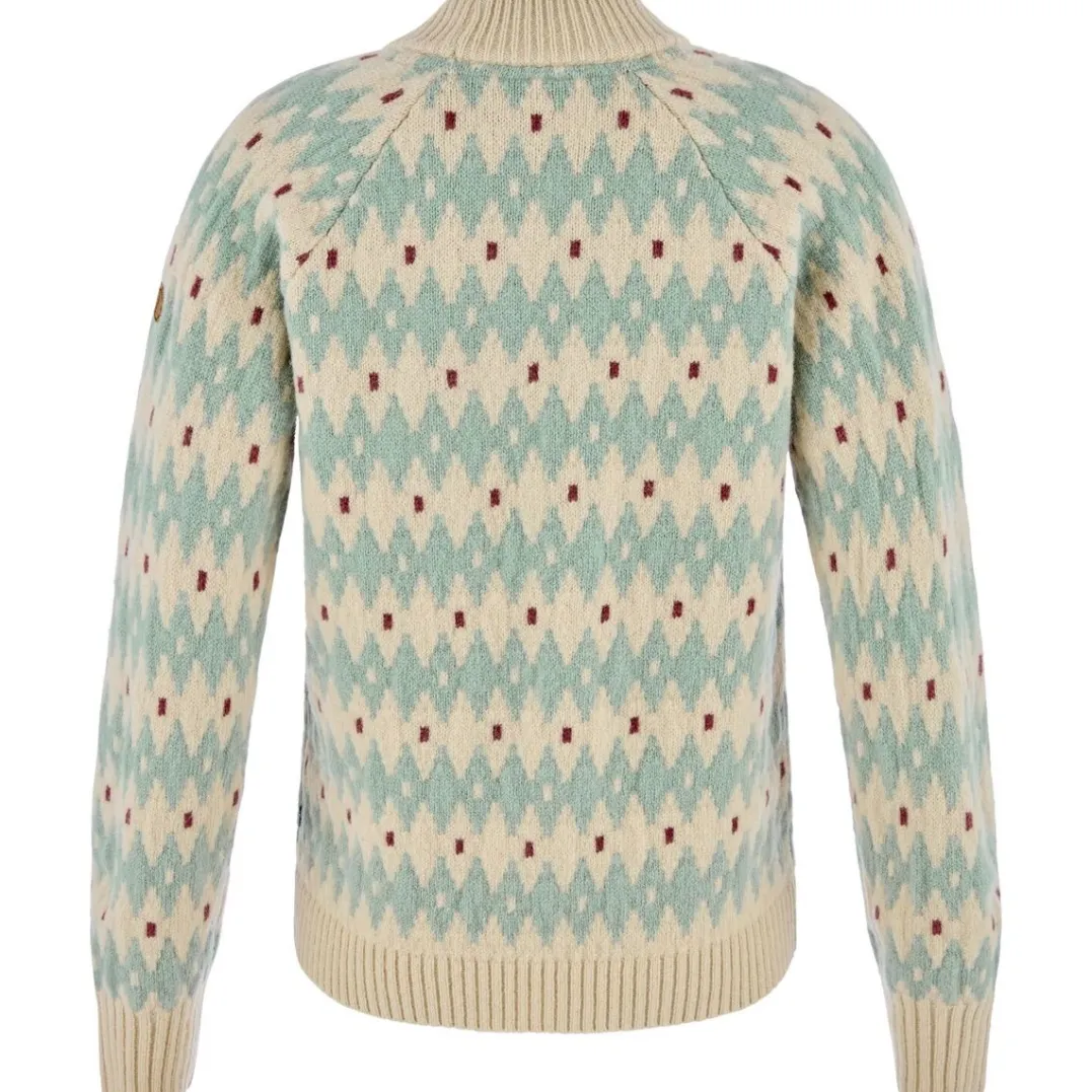 Fjällräven Övik Jacquard Knit W Light Beige-misty Green