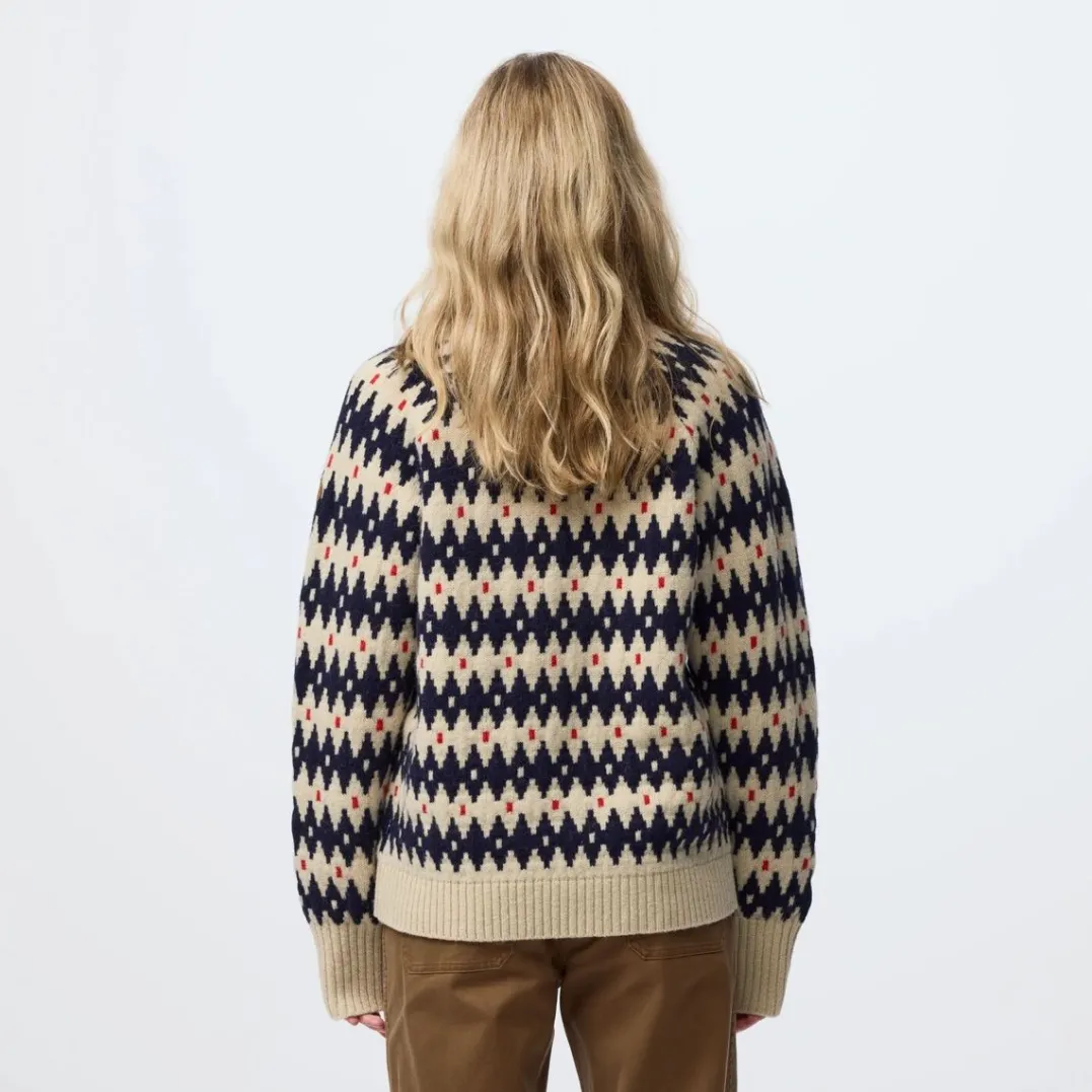 Fjällräven Övik Jacquard Knit W Light Beige-misty Green