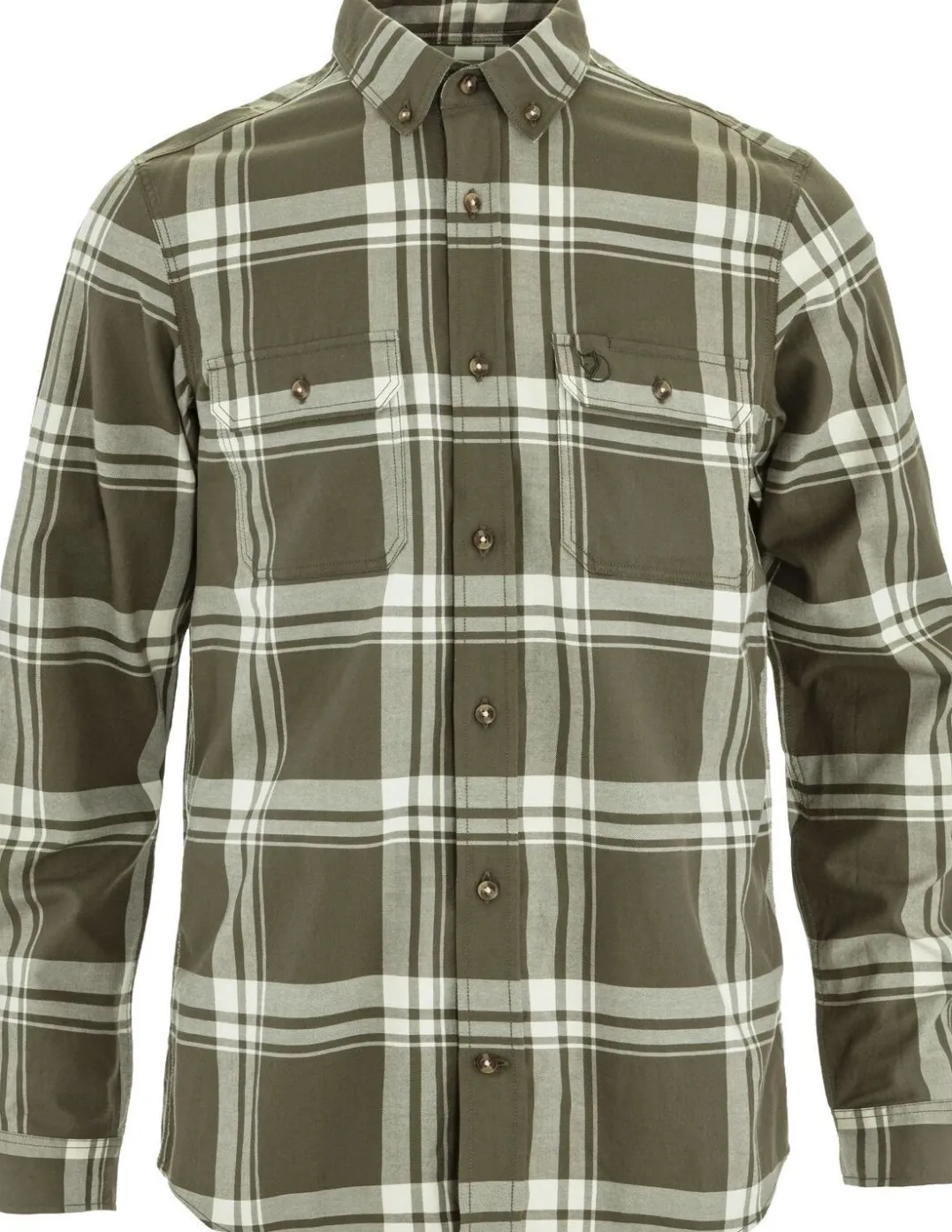 Fjällräven Övik Lite Flannel Shirt M Laurel Green-chalk White
