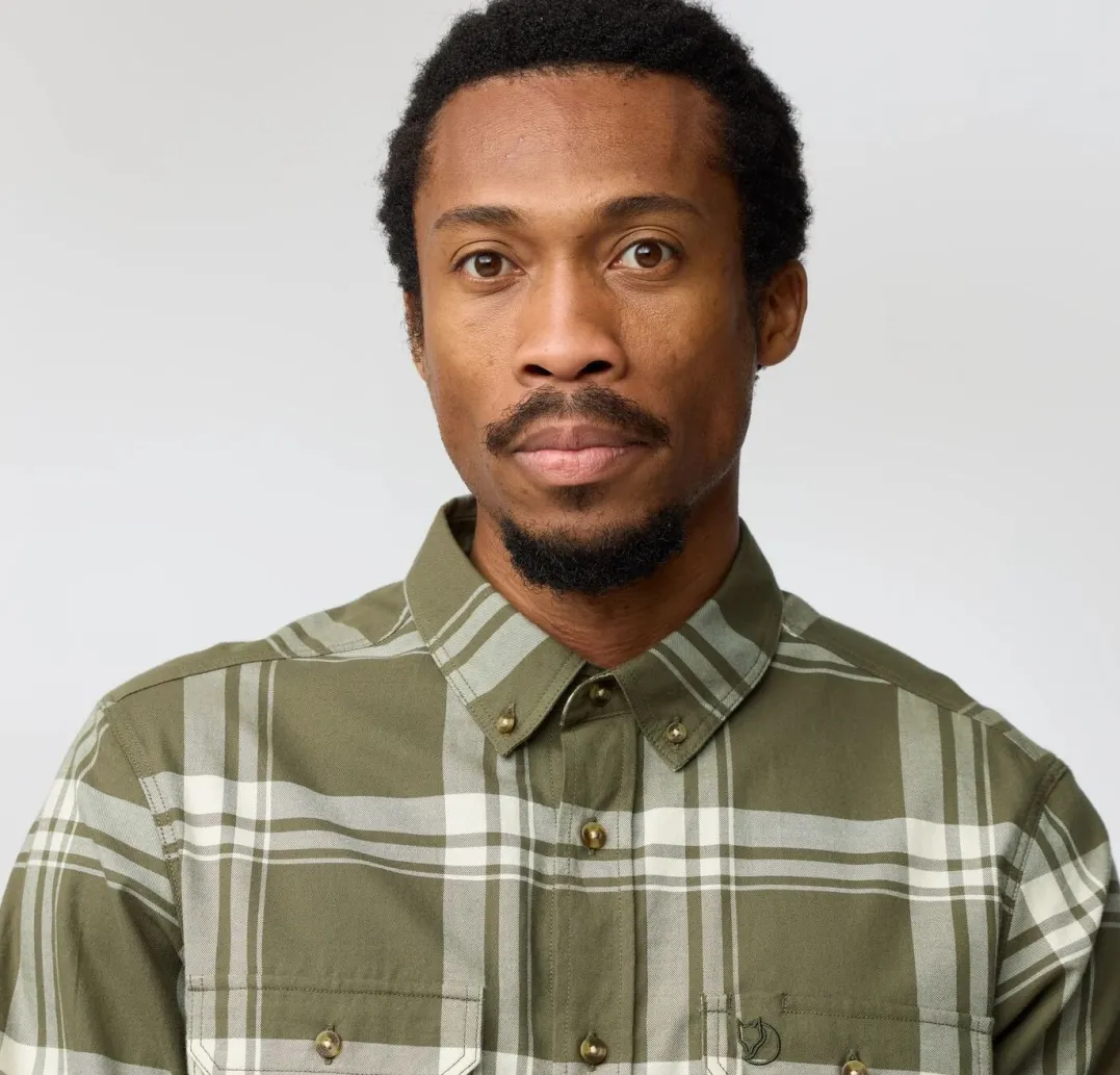 Fjällräven Övik Lite Flannel Shirt M Laurel Green-chalk White
