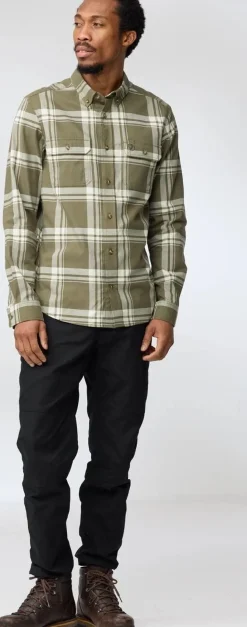 Fjällräven Övik Lite Flannel Shirt M Laurel Green-chalk White