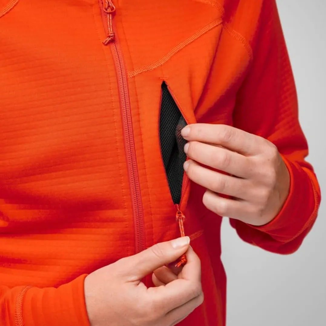 Fjällräven Women's Abisko Grid Fleece Hoodie Dusty Rose