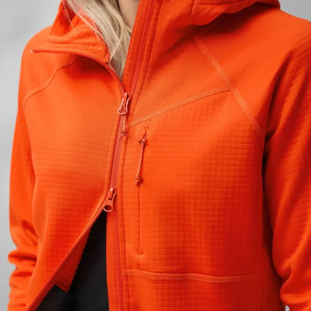 Fjällräven Women's Abisko Grid Fleece Hoodie Dusty Rose