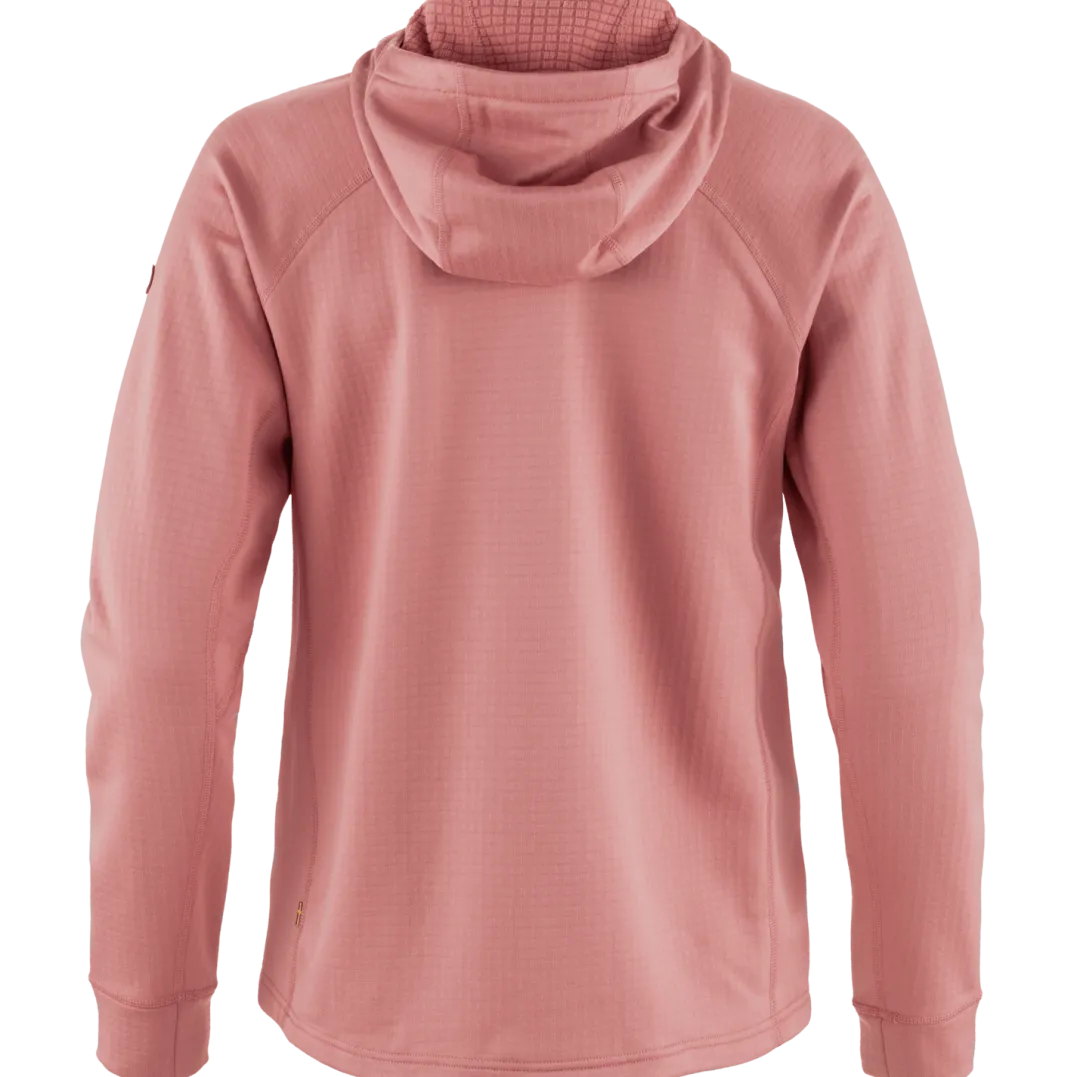 Fjällräven Women's Abisko Grid Fleece Hoodie Dusty Rose