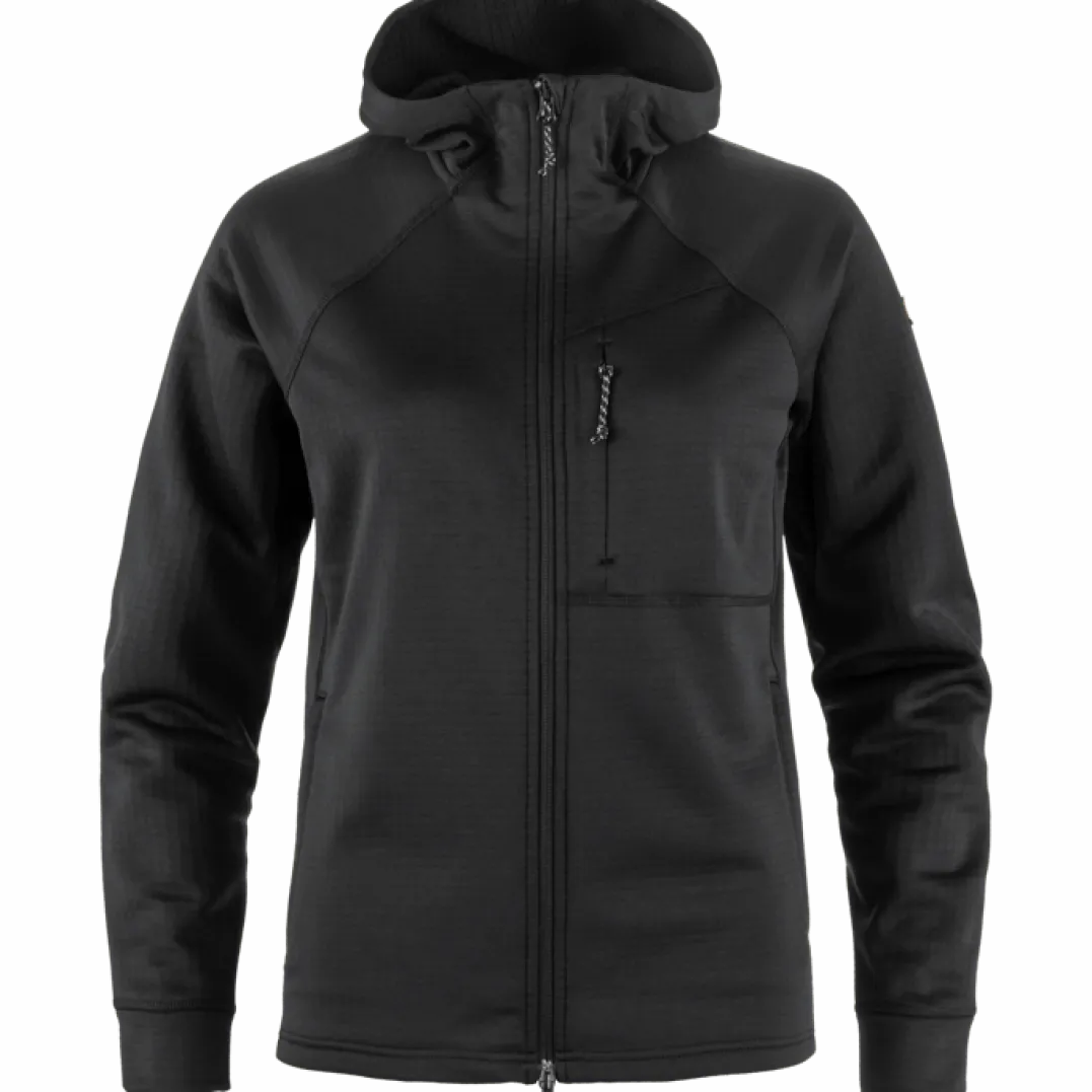 Fjällräven Women's Abisko Grid Fleece Hoodie Black