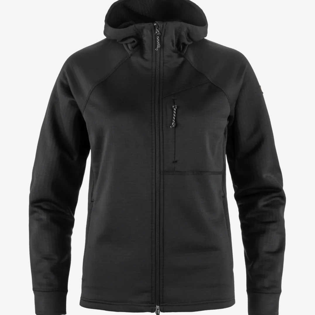 Fjällräven Women's Abisko Grid Fleece Hoodie Black