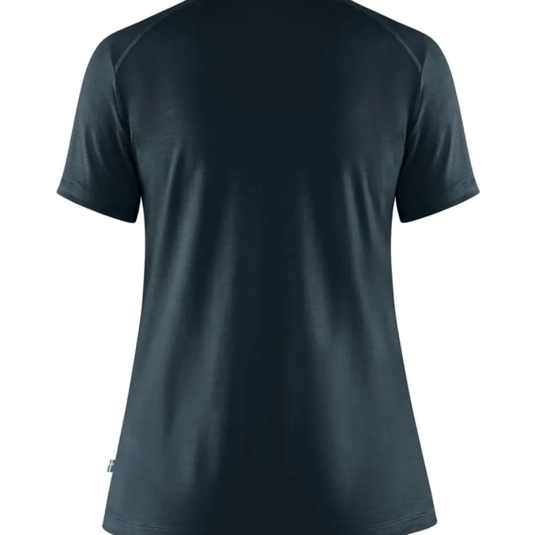 Fjällräven Women's Abisko Wool Short Sleeve Dark Navy