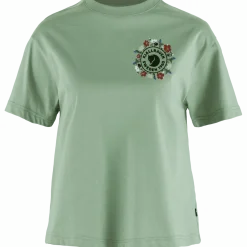 Fjällräven Women's Fjällblomster Logo T-Shirt Misty Green