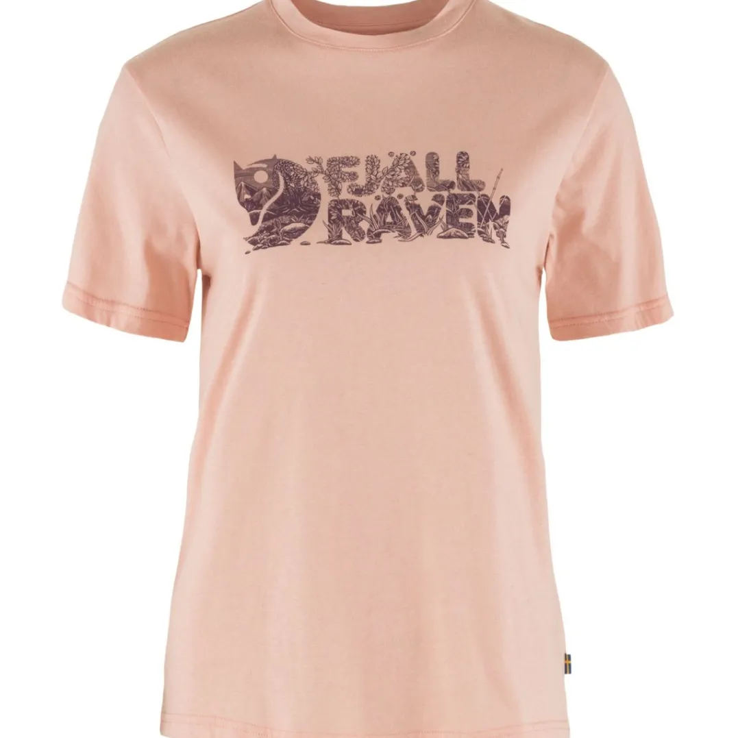Fjällräven Women's Lush Logo T-Shirt Chalk Rose