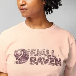 Fjällräven Women's Lush Logo T-Shirt Chalk Rose