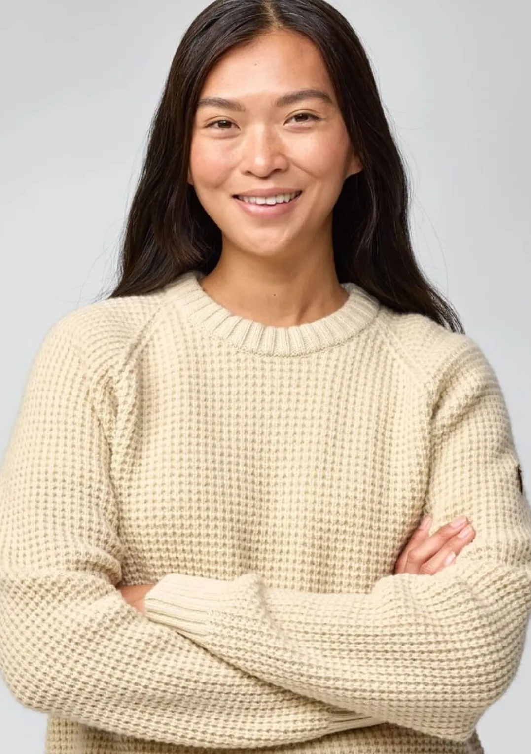 Fjällräven Women's Övik Waffle Knit Light Beige