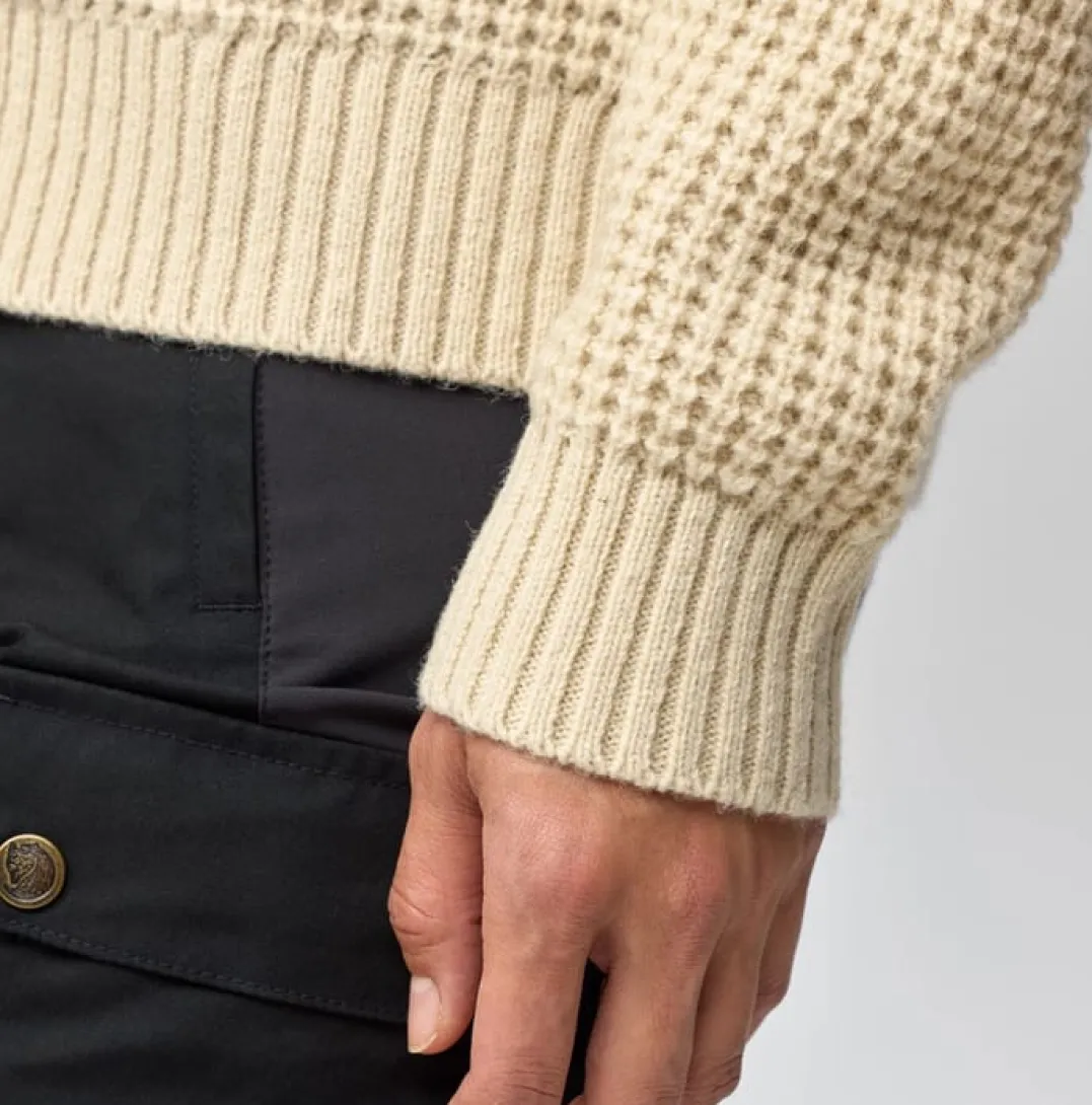 Fjällräven Women's Övik Waffle Knit Light Beige